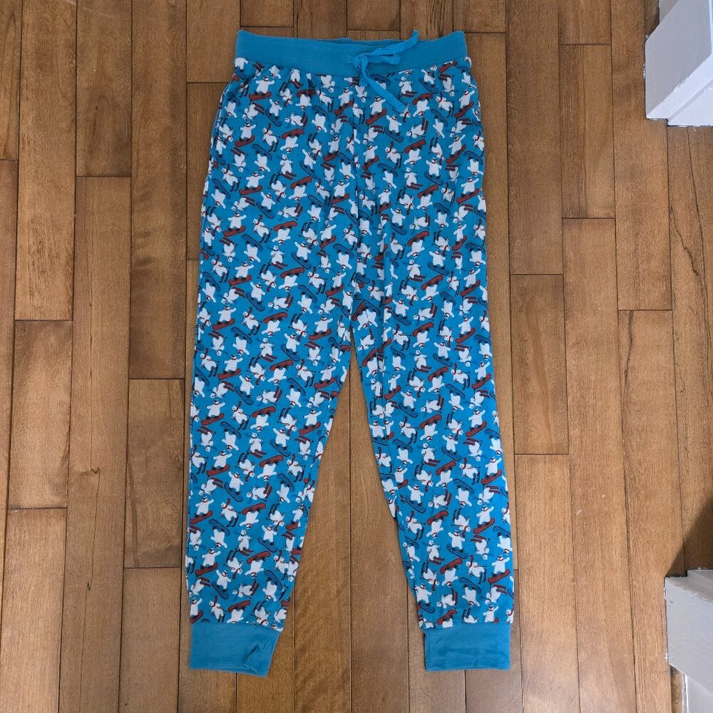 🆕️Nightzone blue polar bear print pj/ lounge pants size M